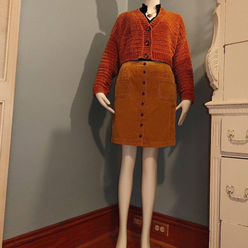 🍄Chanelle Cropped Cardigan Small color Rust - Picture 4 of 8